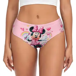 Custom Womens Cartoons Minnie Animated Brief Panties Female Comfort Underwear Underpants