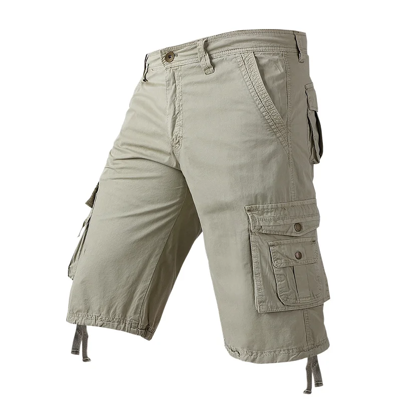 

Summer Cargo Shorts Men Cotton Multi Pocket Causal Shorts Mens Fashion Outdoor Solid Short Pants Safari Style Sweatpants Man