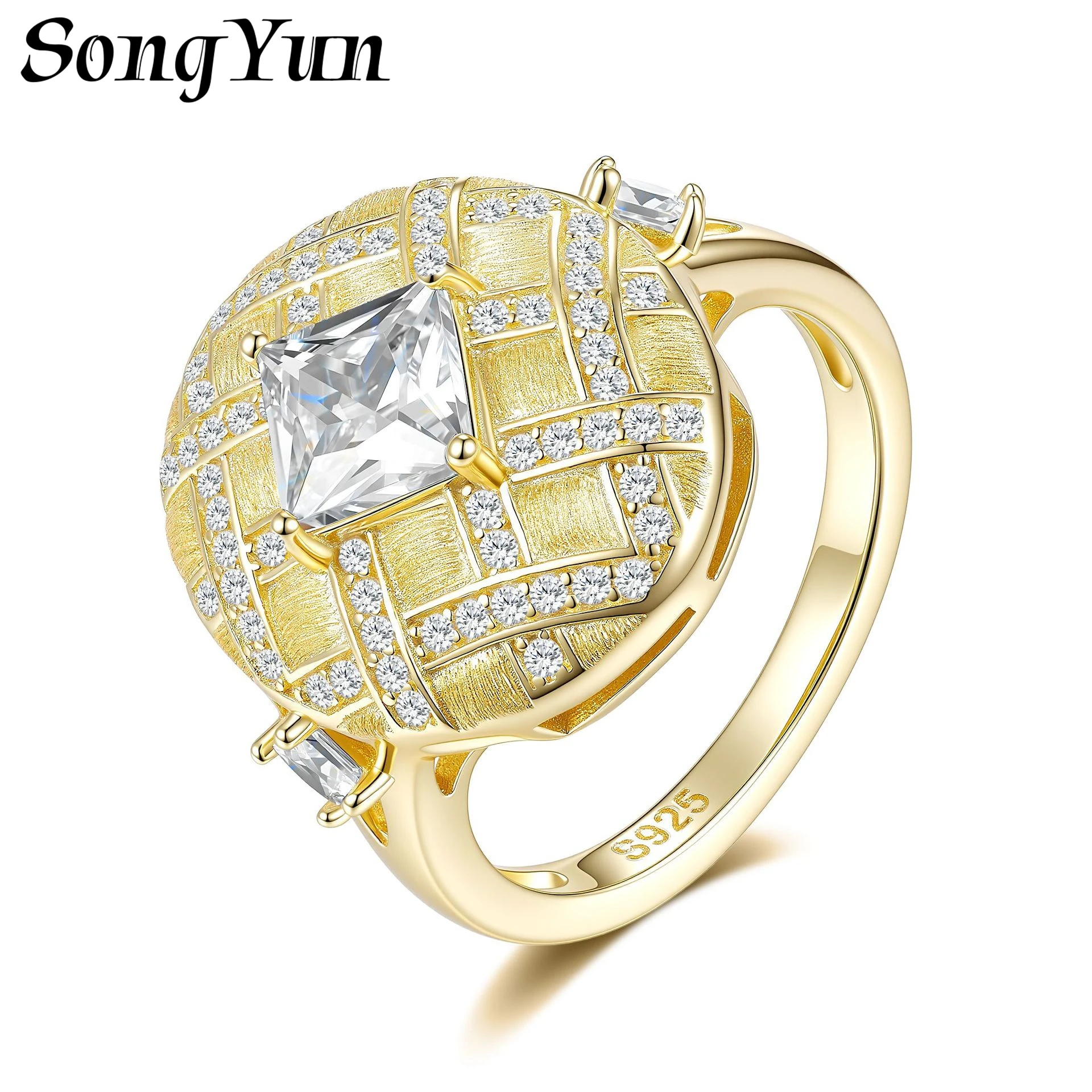 

SongYun Jewelry 925 Sterling Silver Ring Moissanite D Color VVS Fine Dainty 925 Sterling Silver Rings Diamond Accessories