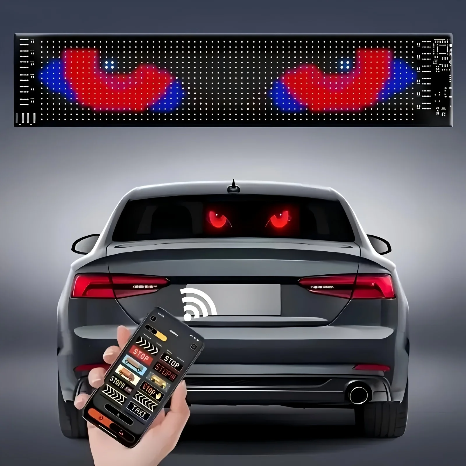 

Bluetooth Devil'S Eye Car LED Flexible Decorative Strip 37cm for Motor Vehicle 5V Operating Voltage USB-Powered LED Matrix Panel