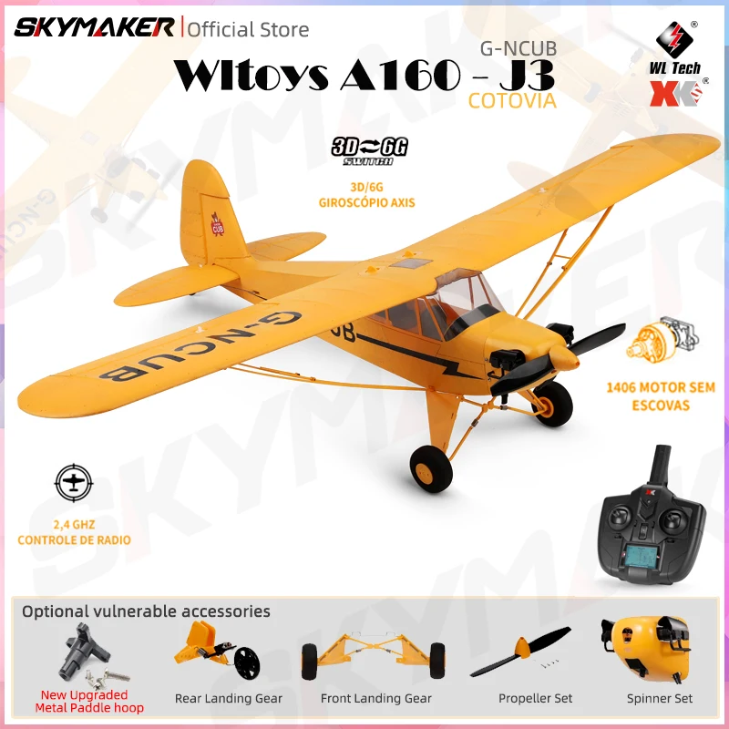 WLtoys A160 RC Airplane 2.4G 5CH Remote Control Gliding Electric 1406 Brushless Motor EPP 3D/6G Model RC plane Outdoor Toy Gifts