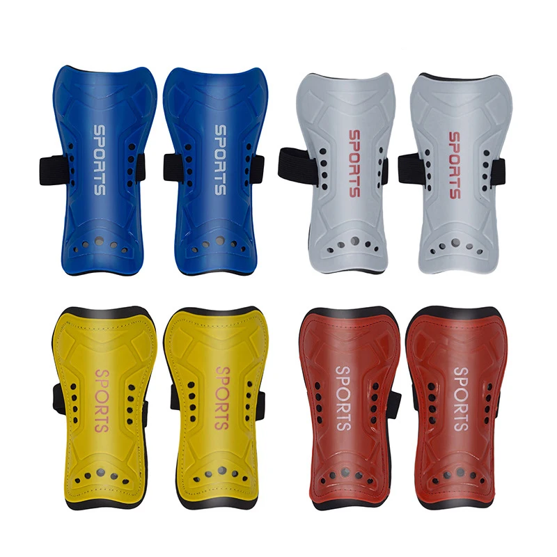 Football Shin Boys Guards Male Perforated Belt Pads Children Light Hard Guard Board Flashboard Guard Sports Gear Soccer Socks