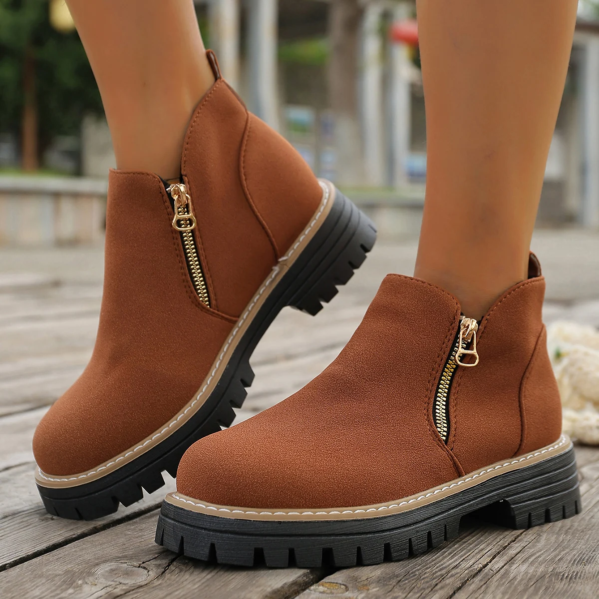 

Женские ботинки, модные ботильоны на толстой подошве, удобная зимняя обувь для женщин, женская обувь на платформе больших размеров, женские Botas De Mujer