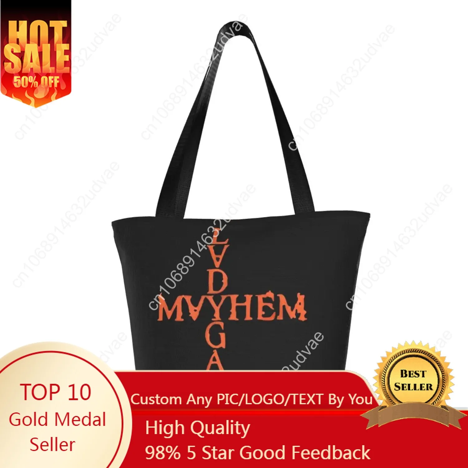 

Lady Gaga Mayhem Tour 2025 Tote Bag For Women Shoulder Bag Zipper Opening Aesthetic Stuff Trend Handbags