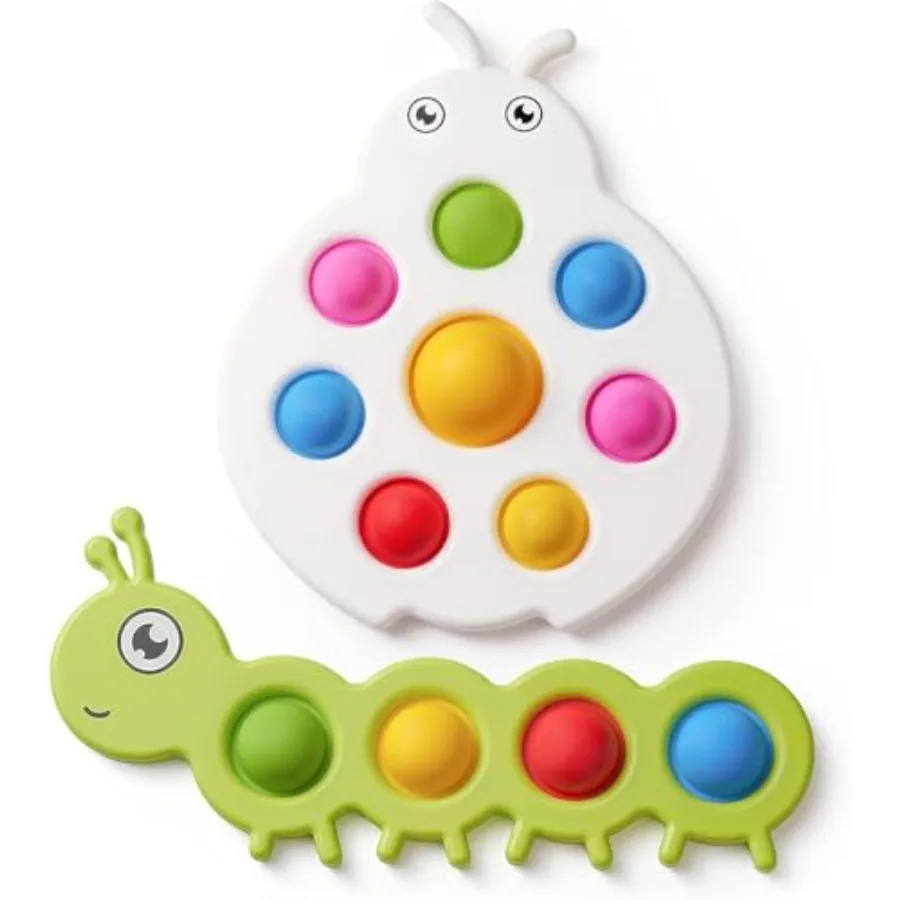 

Fidget Popper Sensory Baby Toys for 10+ Months, Christmas Stocking Stuffers Push and Popping Busy Board, Montessori Toys for 1+
