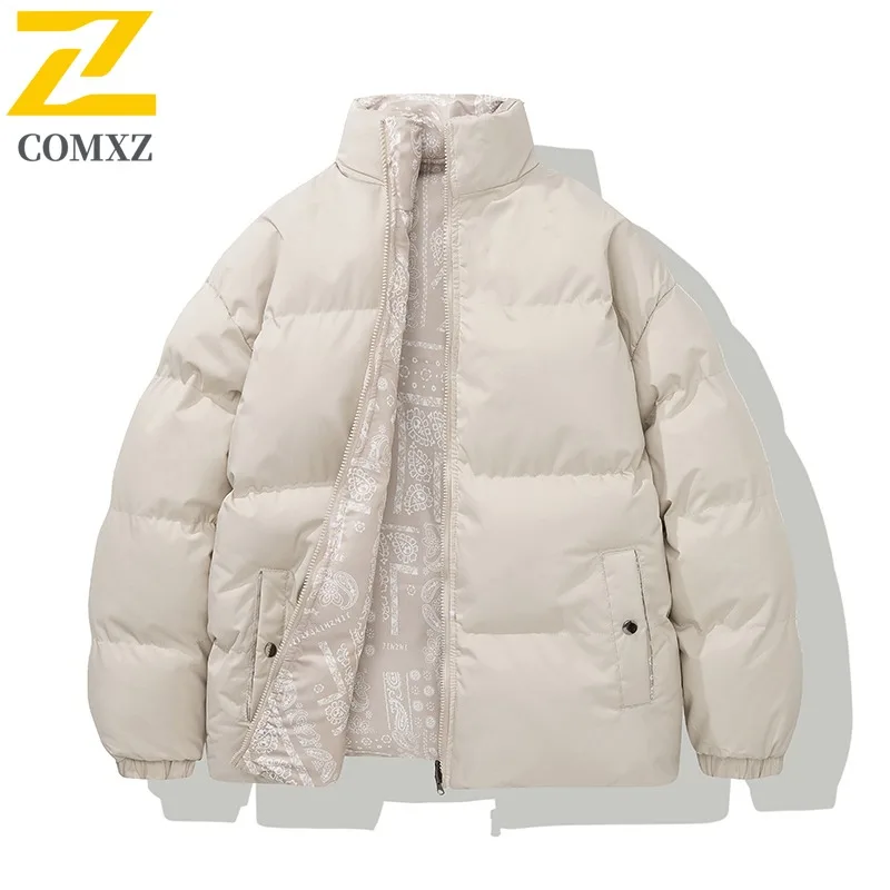 COMXZ 2025 Men Reversible Camo Jacket Winter American style Fleece Lined Thickened Tactics Waterproof and Windproof Outdoor Coat