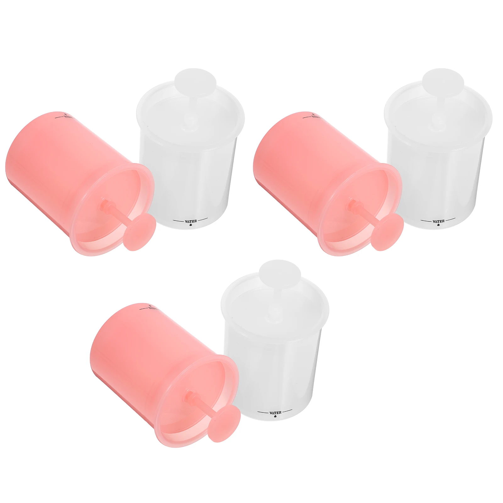 

6pcs Pink White Facial Cleanser Foamer Shampoo Trip Bubbler Plastic Maker Cup Face Wash Deep Clean Pores Travel Lightweight