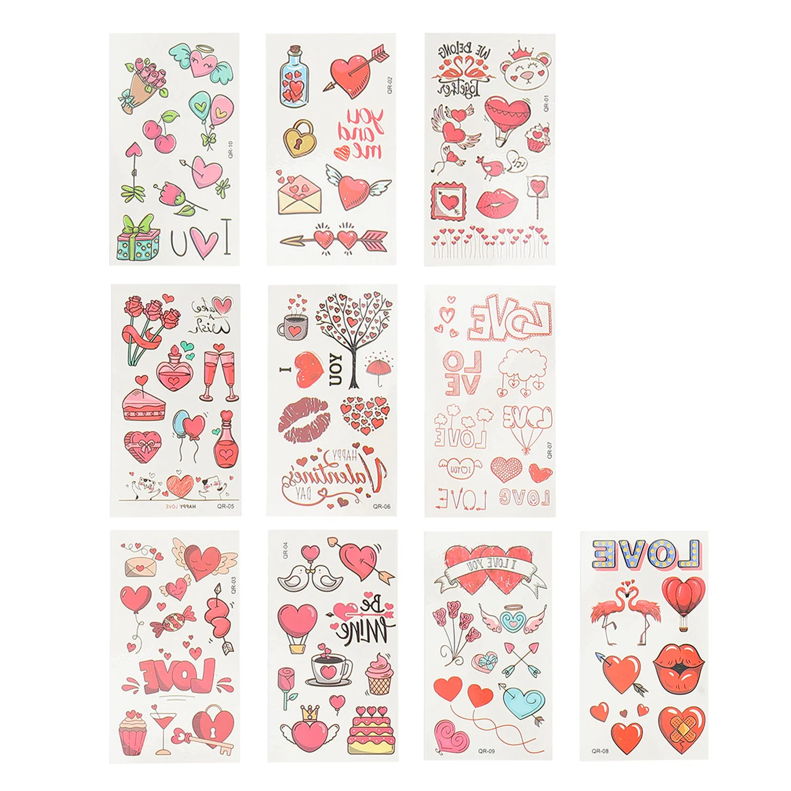 

20 Sheets Cupid Tattoos Decals Temporary Sweet Valentine's Day Stickers Valentines
