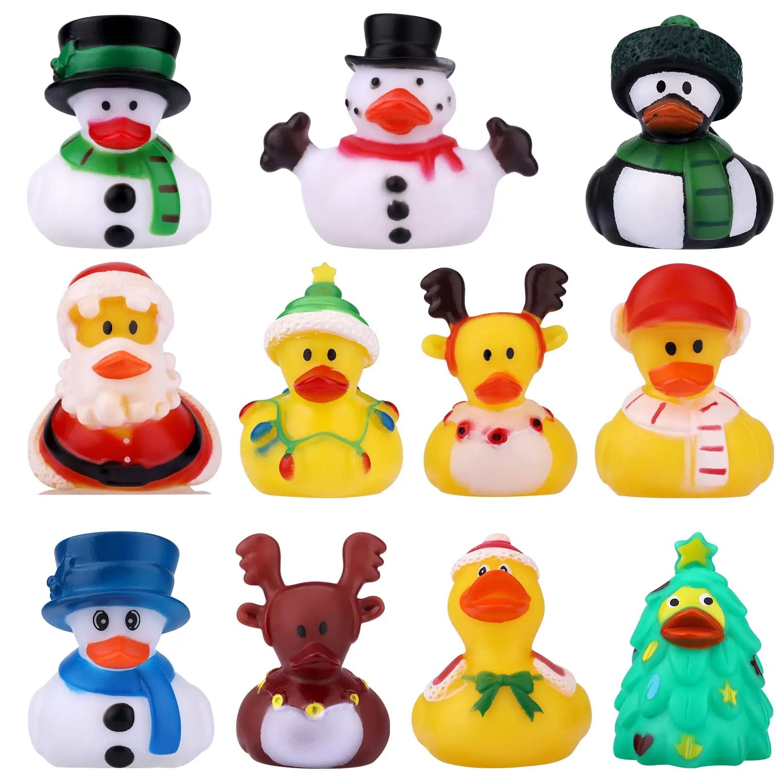 Christmas Rubber Ducks, Bath Rubber Ducky Toys Cute Assorted Holiday Rubber Ducks for Christmas Holiday Celebrations Party