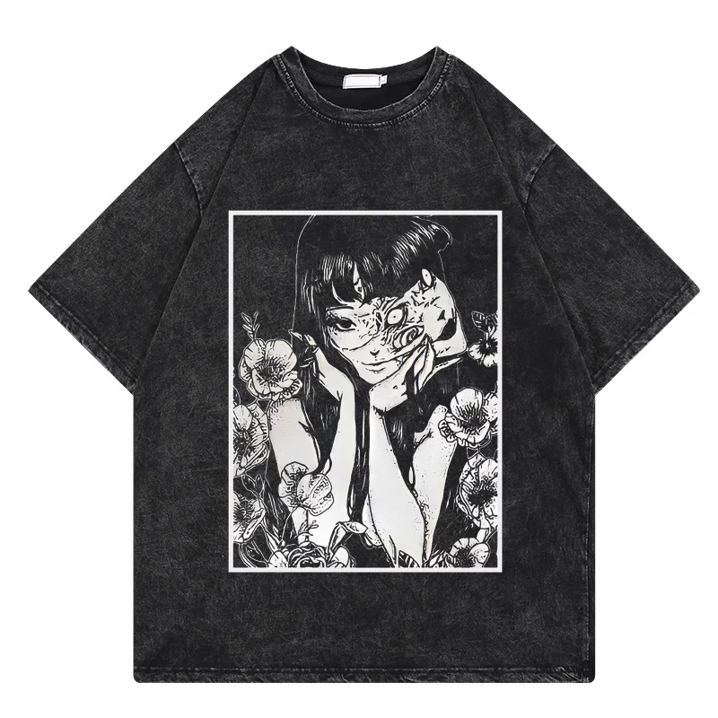 

American Street Vintage Washed T-Shirt 2026 Fit Distressed Oversized Tee for Men Women Retro Casual Streetwear