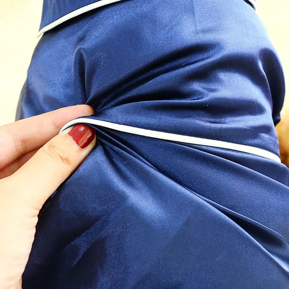 

Dog Pajamas Cotton Short Sleeve Pet Sleep Clothes Navy Comfortable Charm Stripe Pattern Easy on Off Ideal for Sleeping