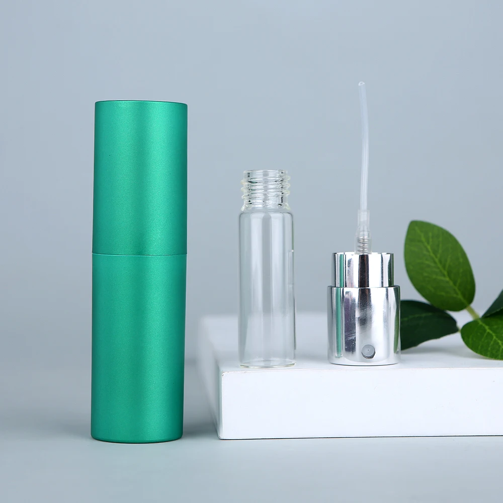 

30/50pcs/ lot 5ml Rotatable Spray Perfume Bottle Portable Aluminum Tube Sprayer Bottle Empty Atomizer Container Travel Bottle
