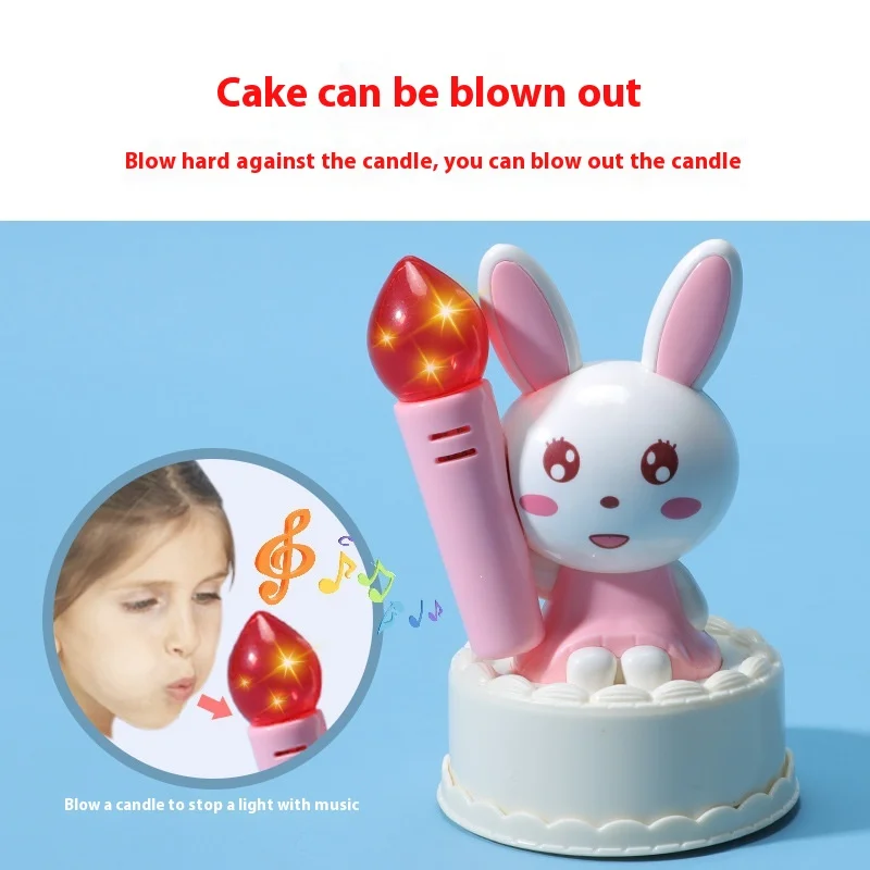 Artificial Birthday Cake With Music Lights And Candles To Blow Out Children'S Play Toys Kitchen Toy Afternoon Tea Toy Girls' Toy