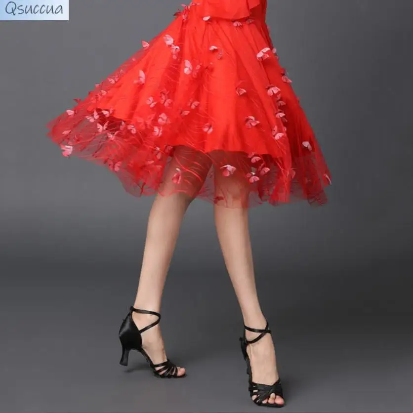 Latin Dance Rok Nieuwe Driestaps Dansrok Square Dance Oefen Grote Swing Performance Rok