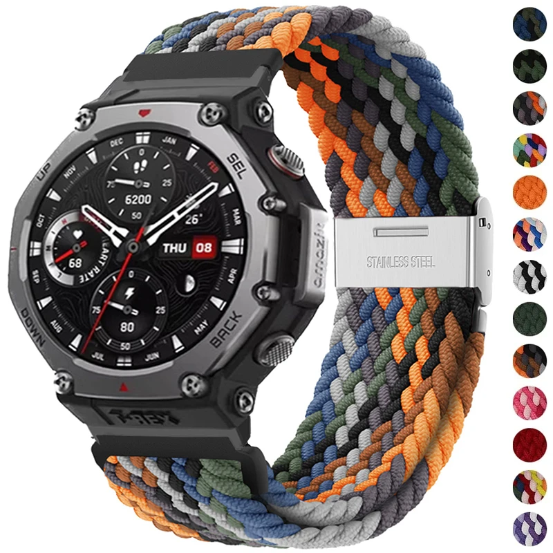 Elastic Braided Strap For Huami Amazfit T-Rex 3 Smart Watch Band Nylon Adjustable Bracelet For Huami Amazfit T-Rex Pro Trex 2