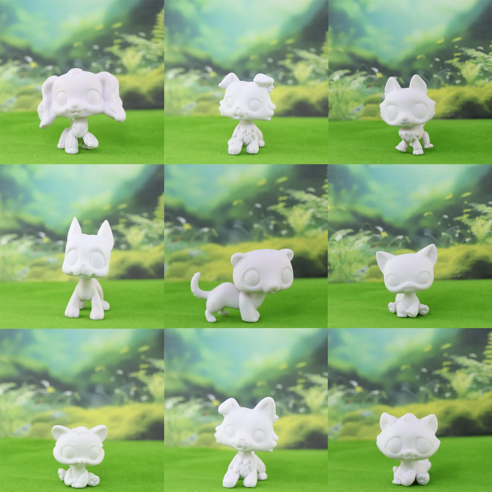 

﻿LPS Minilpsshop Pet Shop Rare Pet Animal White Base Great Dane Dachshund Shorthair Cat DIY Paint Parent Child Interactive Toys