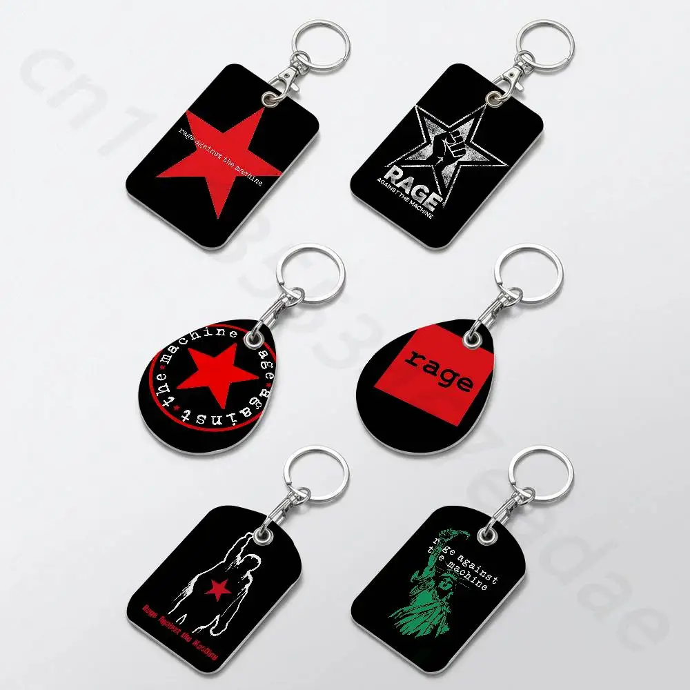 R-Rage Against the Machine Keychain Card Holder, Badge Credit Card Holder, Student ID Card Holder
