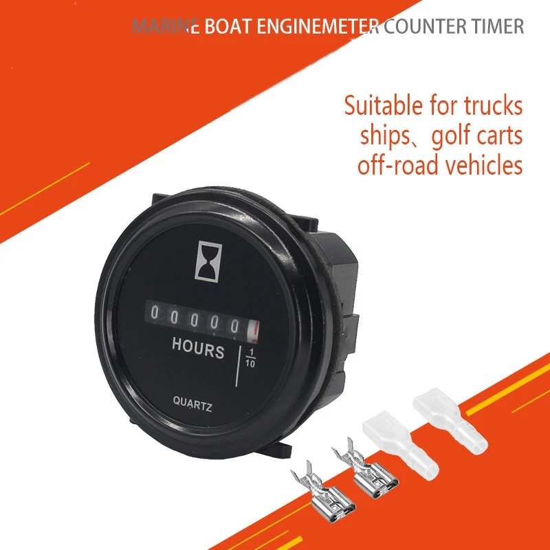 DC 12/24/36V Digital Hour Meter Counter Quartz Timer for Marine Boat Engine 2