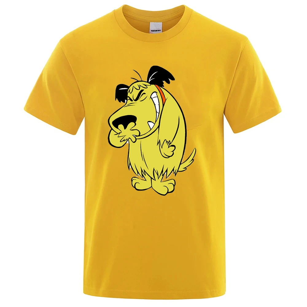 Muttley T shirt Cartoon Funny Cotton Laughing Dog Humor Hihi Heehee Haha Fashion Street T-shirt Men Brand Tee Shirt