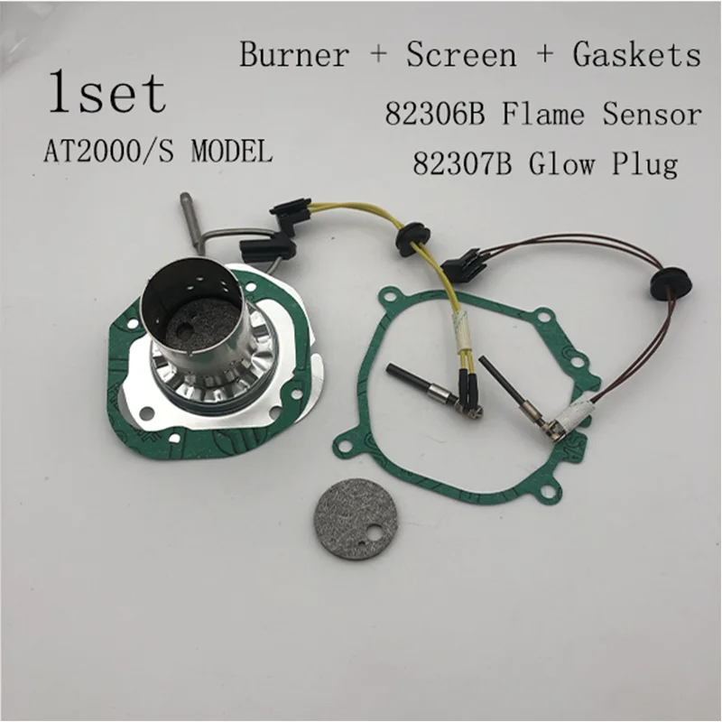 

1Set Parking Heater Burner Insert + Glow Plug 82307B + Flame Detector 82306B + Burner Screen + Gaskets For Webasto AT2000S 24V