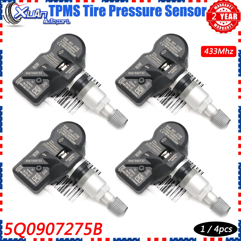 XUAN Tire Pressure Sensor Monitoring System TPMS 5Q0907275B For Audi RS3 Bentley Bentayga Porche Volkswagen Beetle Golf Eos