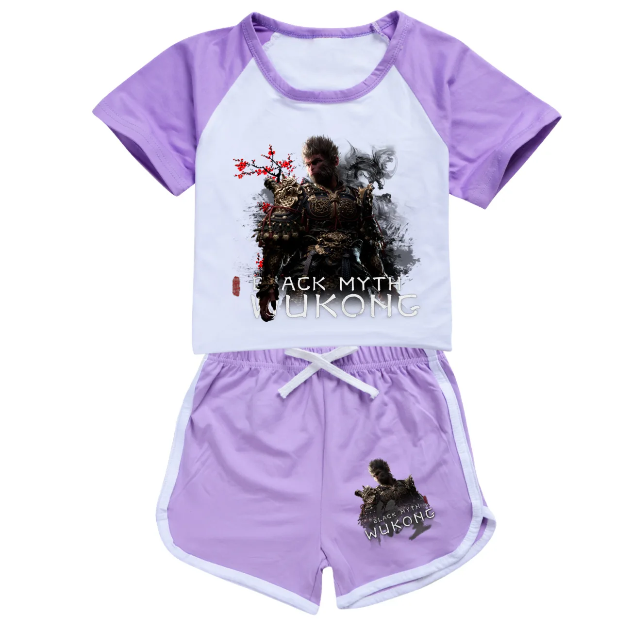 Hot Game Black Myth Wukong Clothes Girls Sportsuits Kids 2024 Summer Outfits Teenager Boys Short Sleeve T-Shirt+Shorts 2pcs Set