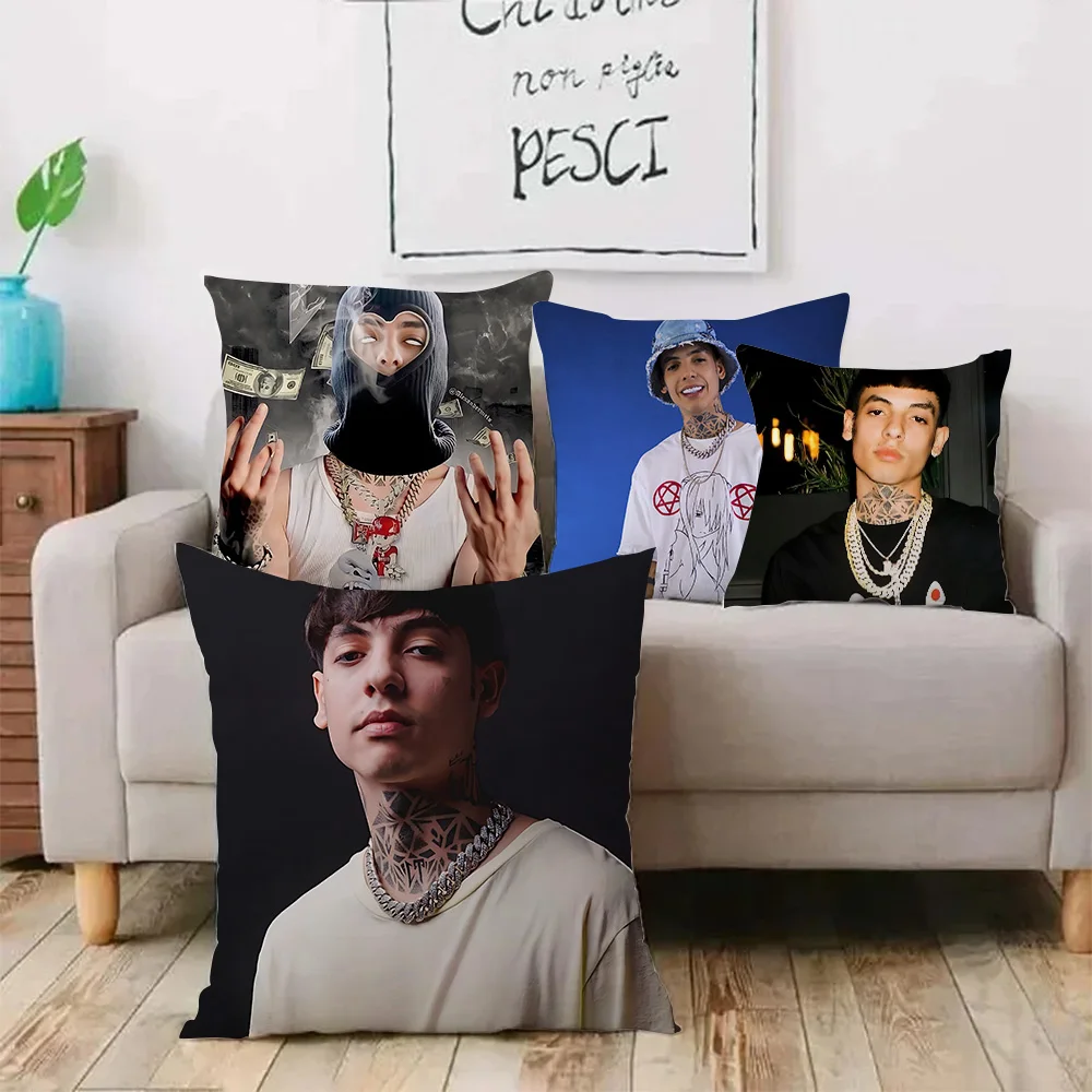 Rapper Natanael Cano Pillow Covers Cartoon Sofa Decorative Home Double-sided Printing Short Plush Cute Cushion Cover