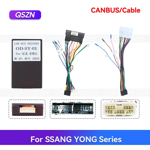 QSZN SSANG YONG REXTON/Musso/Rodius/Korando Cable de Radio para coche arnés de cableado adaptador estéreo conector macho Canbus