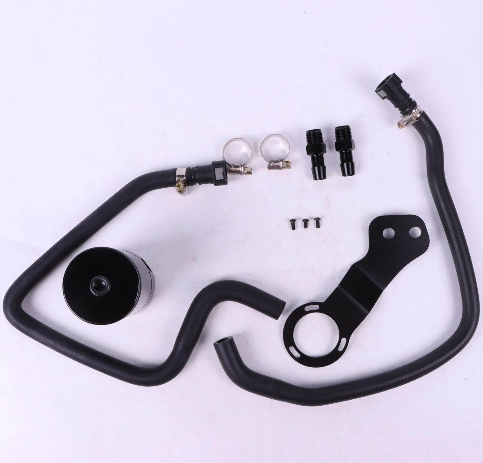 1set Baffled Oil Catch Can For Camaro SS 2016 Car Accessories Part with Pre-Installed Hoses & 1/2
