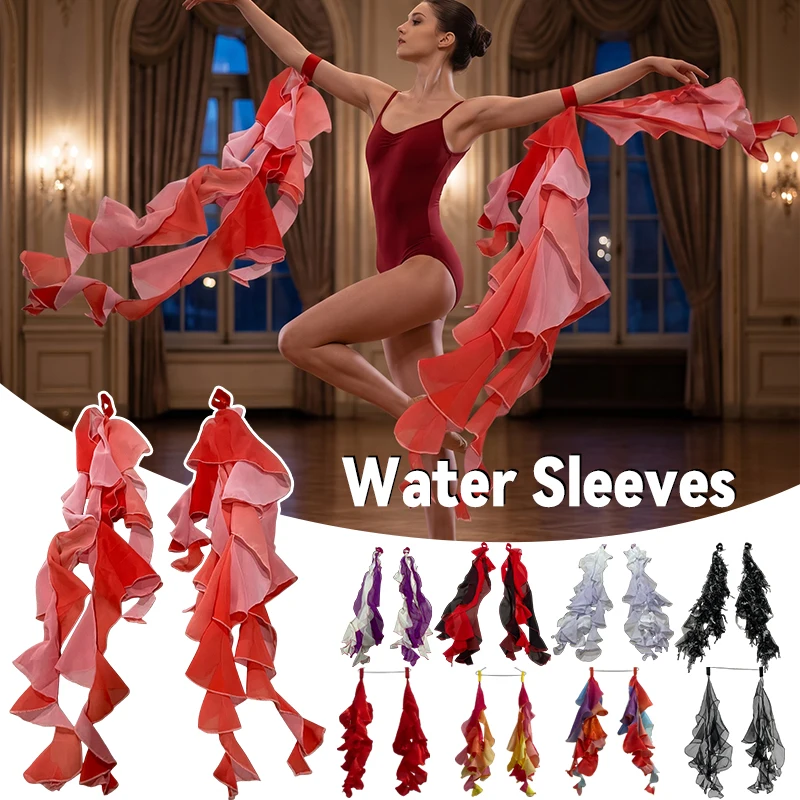 

1 Pair 75cm Elegant Flowing Sleeve Ballroom Modern Dance Stage Performance Professional Competition Decor Wrist Ribbons