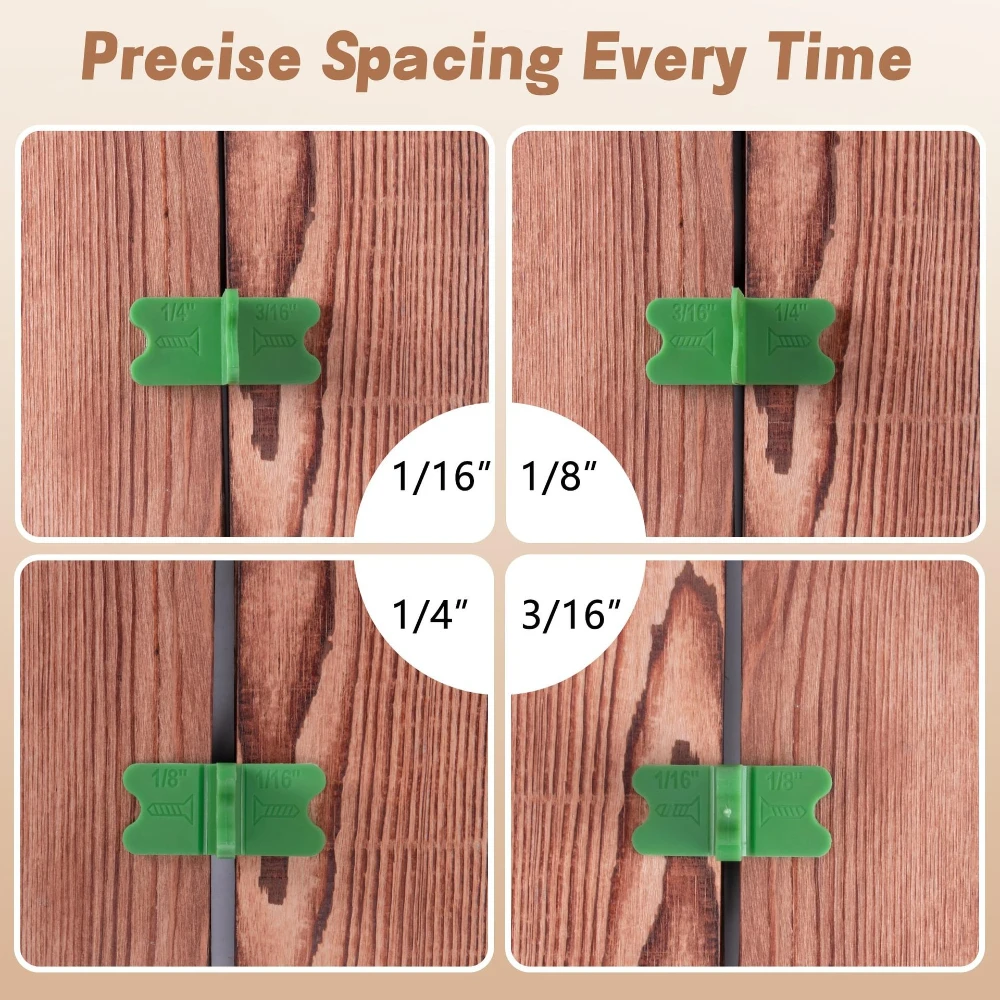 1/10PCS Deck Spacer Tool Set 4 Size Green Deck Gasket Spacers Reusable Wood Installation Alignment Leveling ABS Deck Spacer Tool