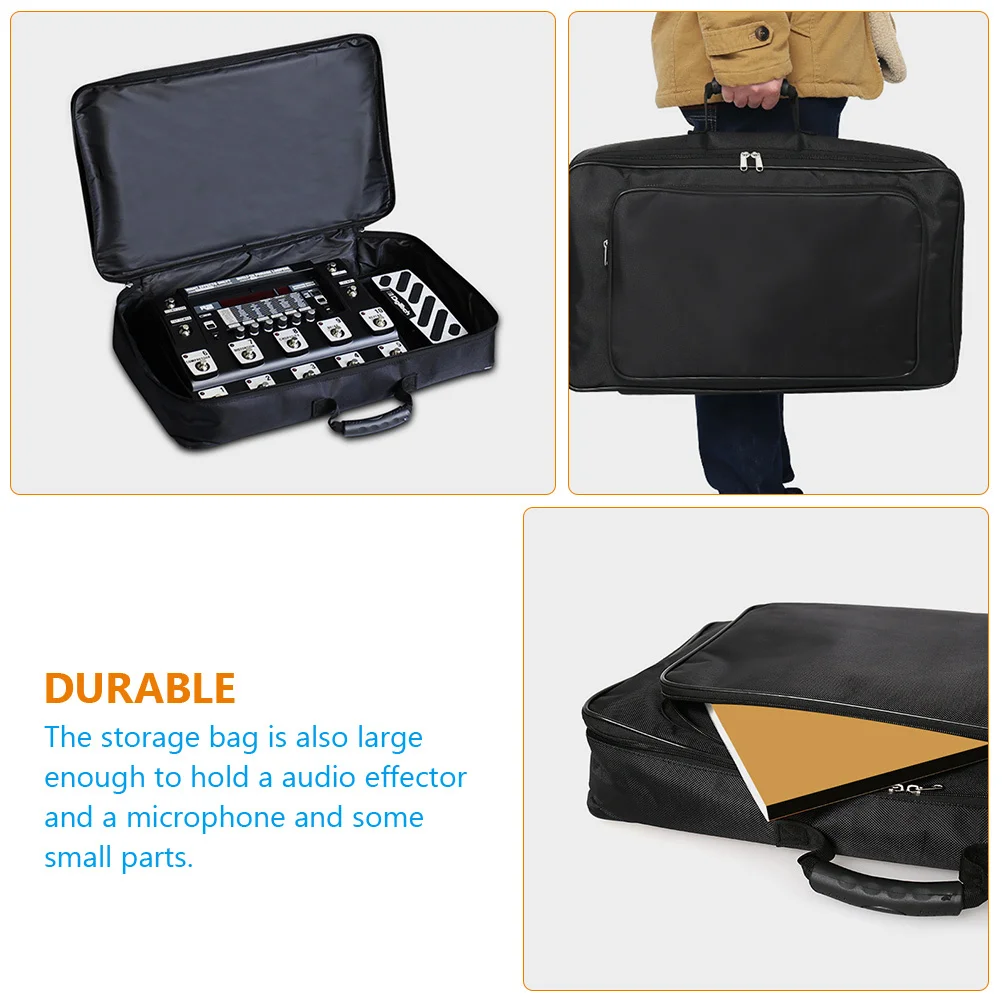 Oxford Cloth Audio Effector Storage Case Portable Shockproof Organizer Bag Black Stylish Durable Protective Microphone Parts