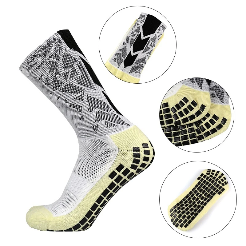 1 Pairs Football Socks Men Women Sports Socks Non-slip Silicone Bottom Soccer Socks Rugby Tennis Volleyball Badminton Socks