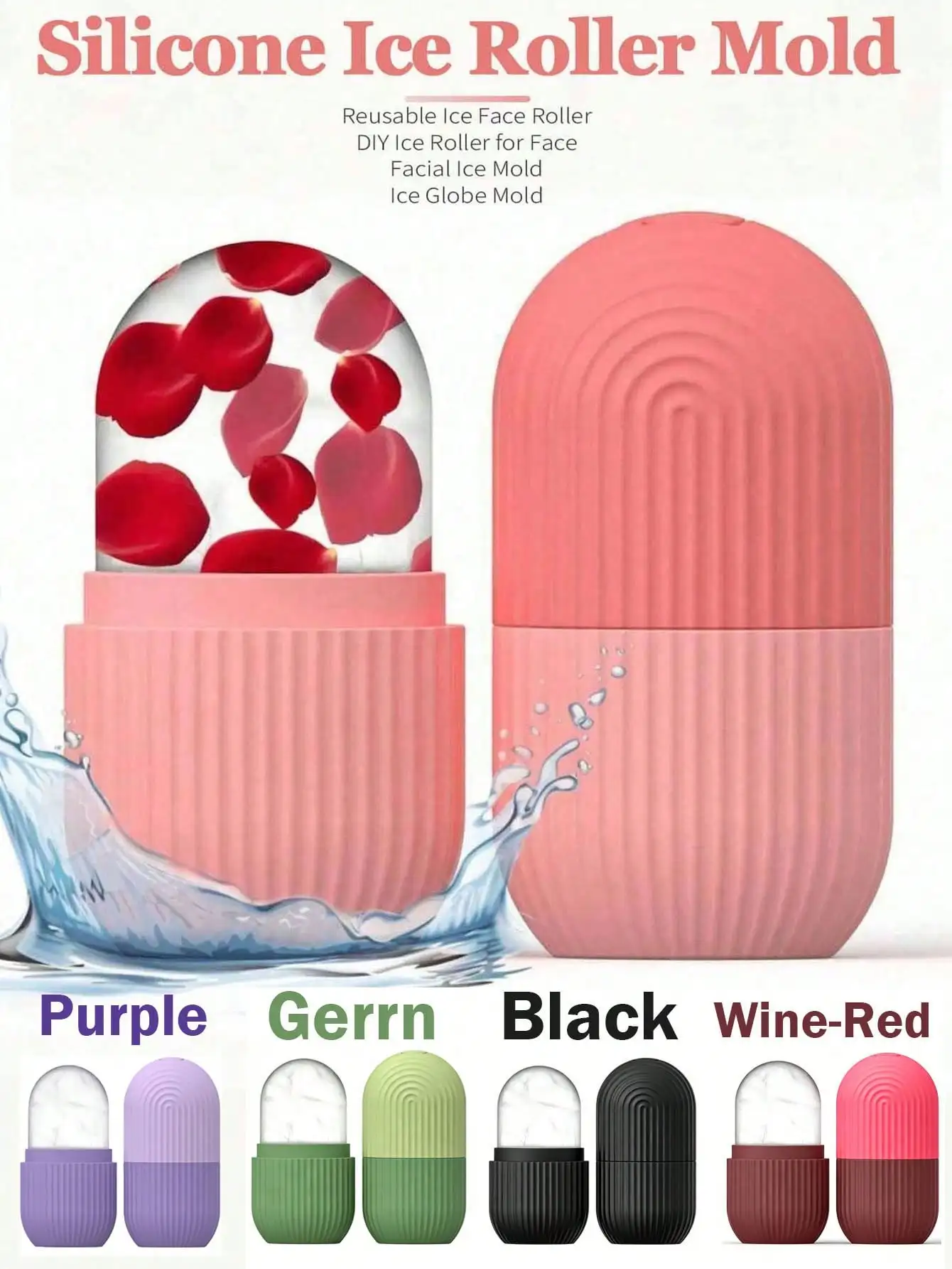 

1/3pcs Face & Eye Ice Roller, Silicone Ice Mold Cooling Massage Tool, Reusable Cooling Ice Roller, Summer Face & Body Cooling Massage Tool, Daily Relief & Outdoor Use Cold Pack, Women Gift (Not Edible!) Cold/Hot Water Bag Silicone Ice Face Roller | Roller