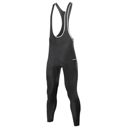 Santic Winter Men's Cycling Bib Pants Windproof Keep Warm MTB Bike Pants with Sponge Pad & Pocket Thermal Bicycle Trousers