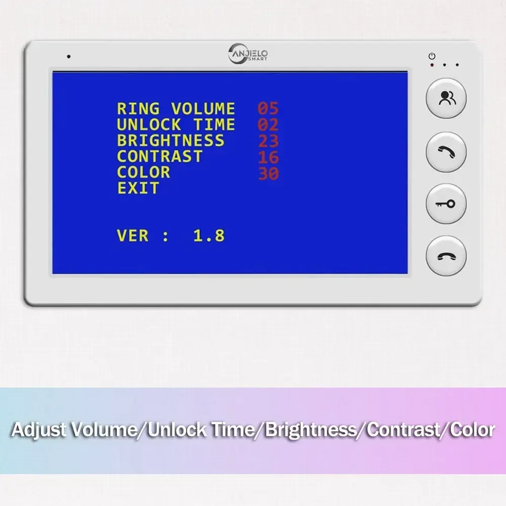 ANJIELO SMART 2/3/4 Einheiten Mehrfamilienhaus-Gegensprechanlage mit RFID-Karten-Entriegelung 7-Zoll 4-Draht Video-Türsprechanlage – Detail 6