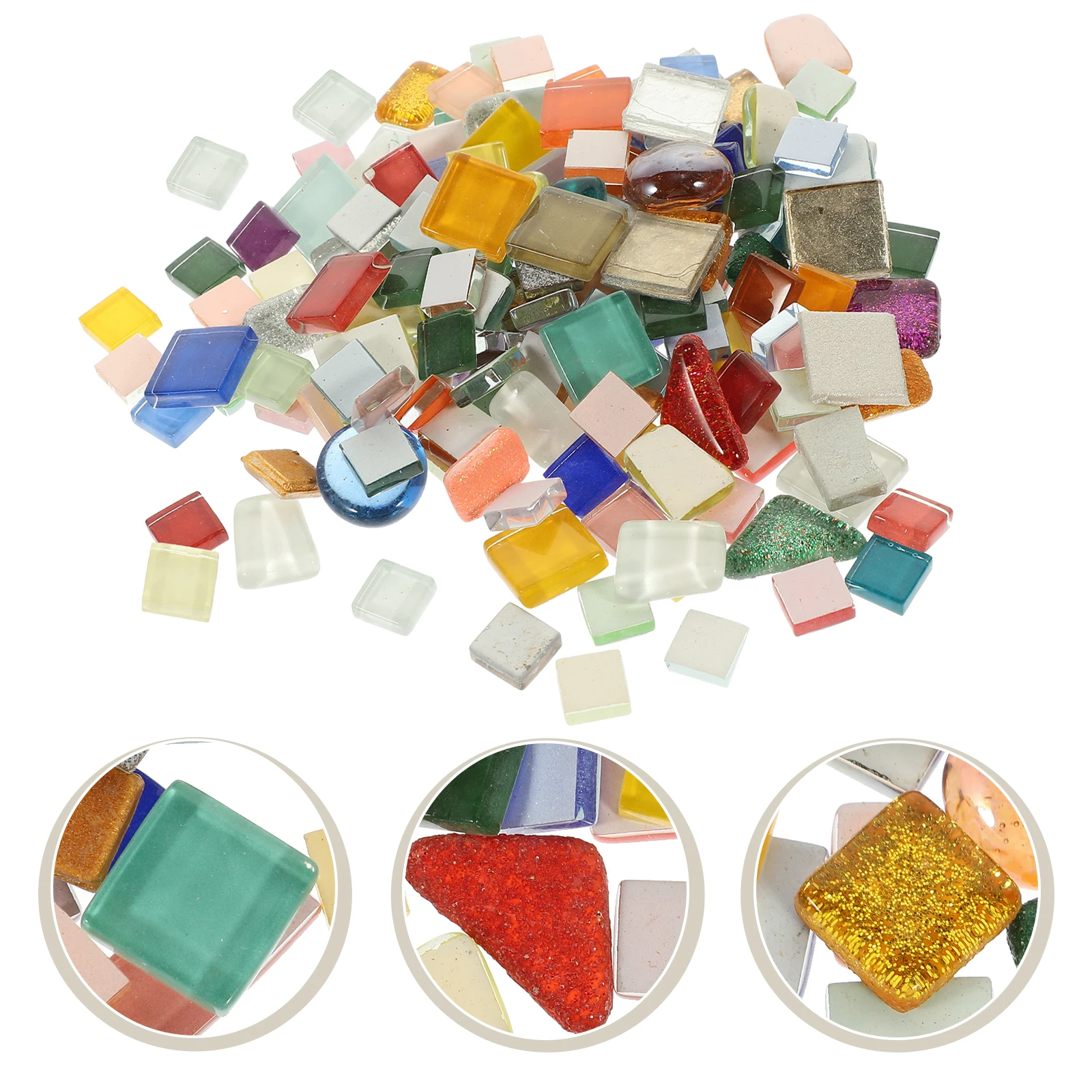 

1 Bag Mosaic Tiles Assorted Color Flat Back Crystal For Diy Crafts Supplies Mixed Gems Decorative Stone Irregular Pebbles Tiles