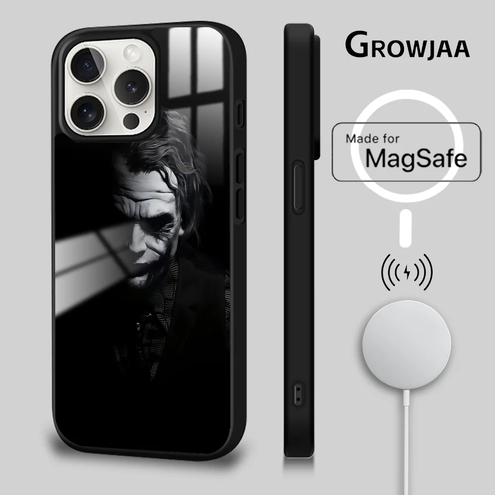 

Movie J-Joker C-Clown Phone Case For iPhone 16 15 14 13 12 11 Pro Max Plus Mini Magsafe Mirror Wireless Magnetic Cover