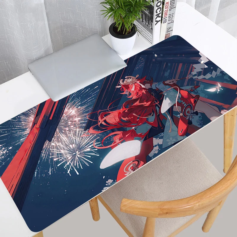 Genshin Impact Yae Miko Pink Mouse Pad Laptop Kawaii Anime Game Cabinet Keyboard Mousepad PC Gaming Accessories Table Mat Carpet