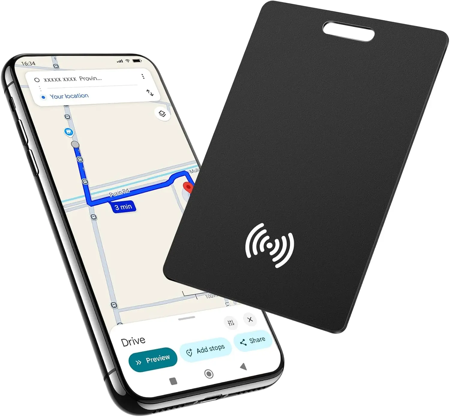 

Карта-кошелек-трекер для Android, перезаряжаемый кошелек-поиск, совместимая с приложением Google Find My Device (только для Android)