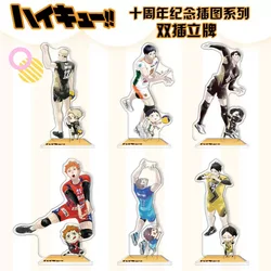 Anime Double insertion Acrylic Stand Volleyball Boys Peripheral Shoyo Hinata Figures Model Desktop Plate Stand Model k