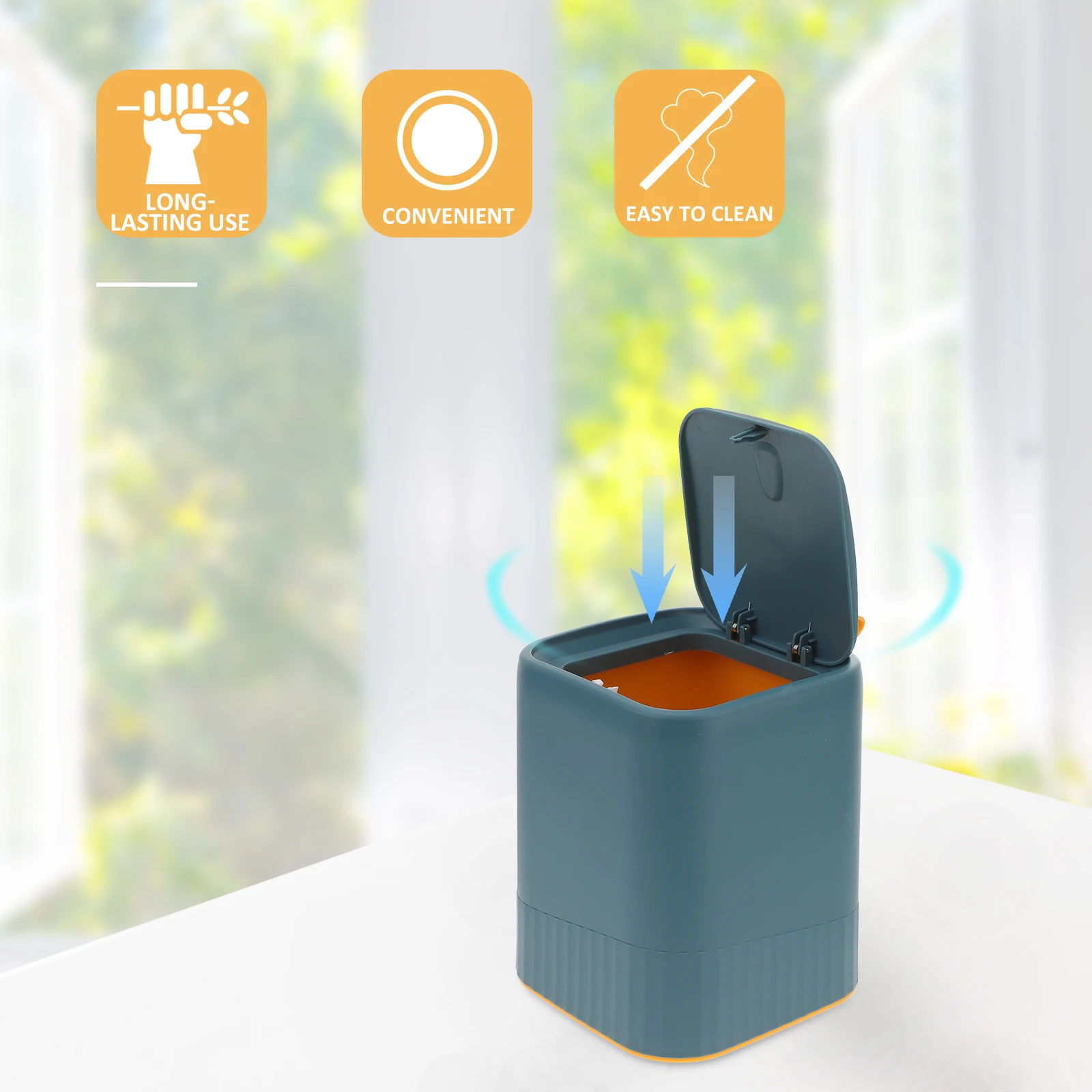 

Mini Trash Bin Modern Plastic Dustbin for Bedroom Office Desk Waste Basket Bucket Garbage Can Table Top Container Stylish Home