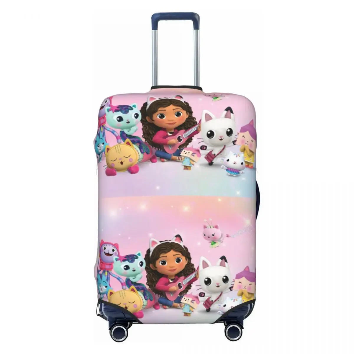 

Пользовательские пользовательские чехлы для багажа Gabbys Mercat Cats, эластичные чехлы для дорожных чемоданов с героями мультфильмов для кукольного домика