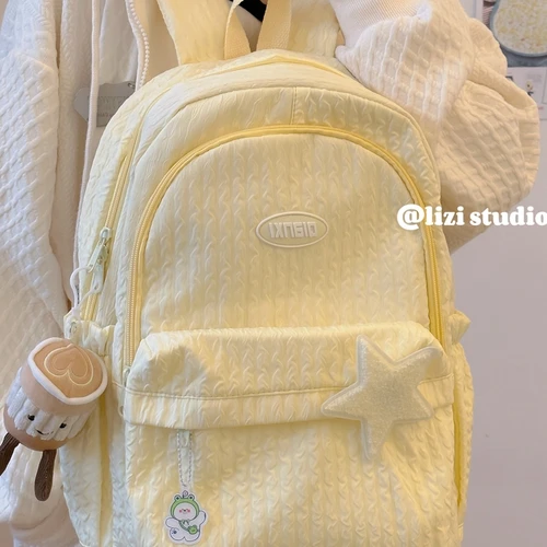 간결한 백팩 여성용 중학생 대학생 일본식 소녀 폼페이 패턴 간결한 여성용 중학생 대학생 백팩 가방 배낭 백팩 