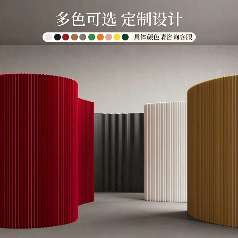 Cross-border modern minimalist paper wall office conference room exhibition background screen retractable folding partition