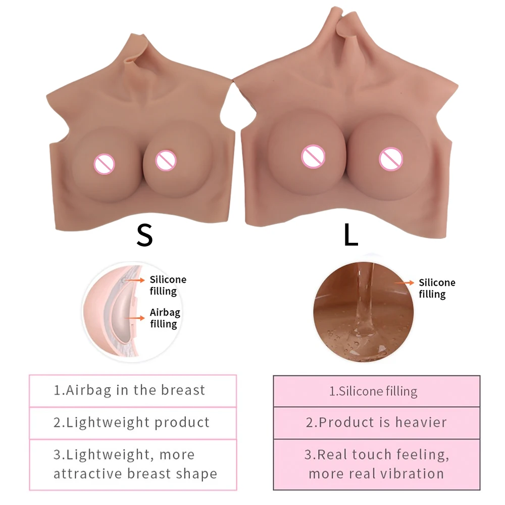 EYUNG 8th Generation New Oil-Free Silicone Fake Boobs With Bloodshot Plus Size Artificial Breast Tits Crossdresser Drag Queen