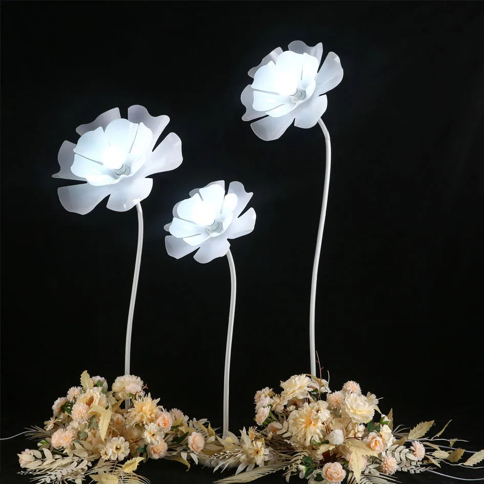 New wedding props acrylic luminous flower three-piece set wedding stage decoration wayguide flower arrangement decorative orname