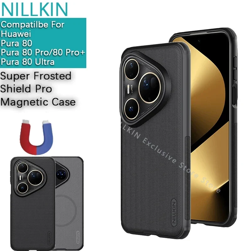 Nillkin para Huawei Pura 80 Ultra/Pura 80 Pro + Plus Frosted Shield Pro funda protectora magnética a prueba de golpes Magsafe para teléfono