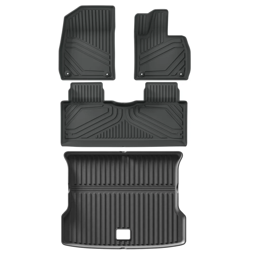 Für Xpeng G6 2023 2024 Autofußmatten Kofferraumauskleidung Kofferraummatte TPE 3D Fußmatte Allwetter SCHWARZ – Detail 13