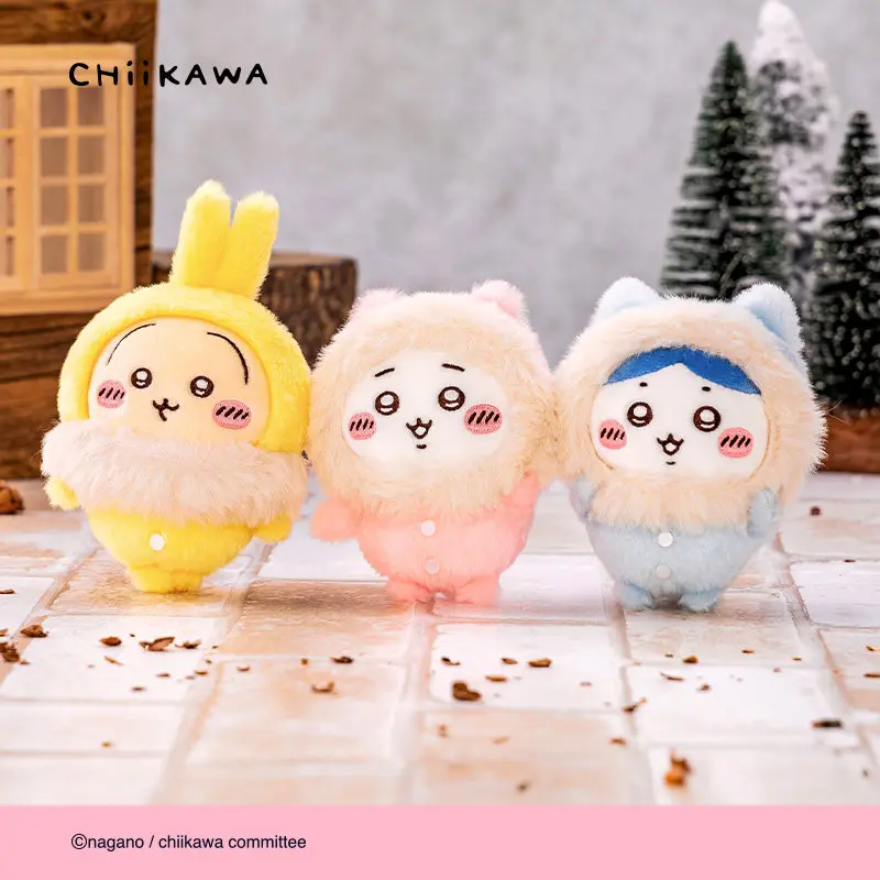 

Chiikawa Plush Keychain, Fluffy Pajama Series Kawaii Stuffed Doll, Cute Japanese Cartoon Bag Charm, Soft Anime Gift Collection
